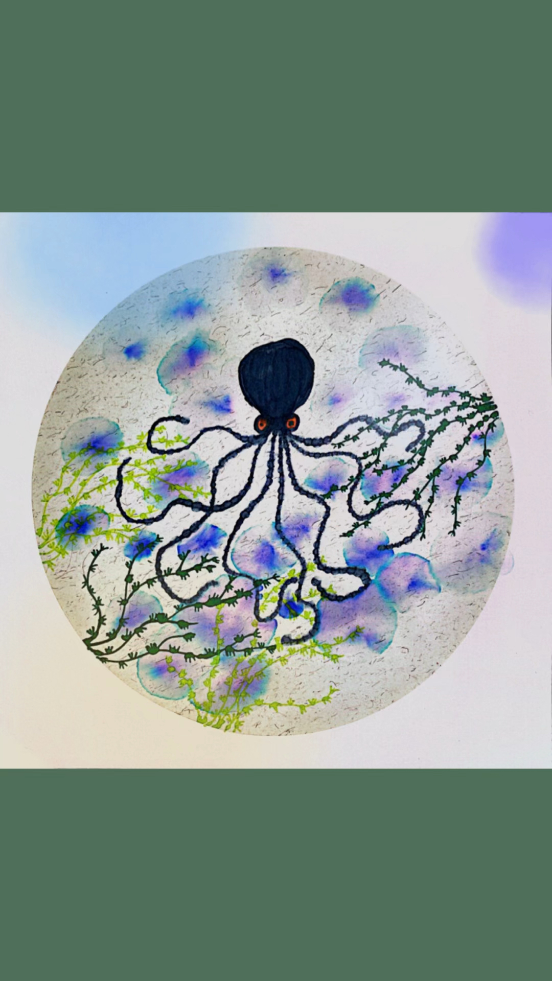 画一副有趣的章鱼#一起学画画#创意美术