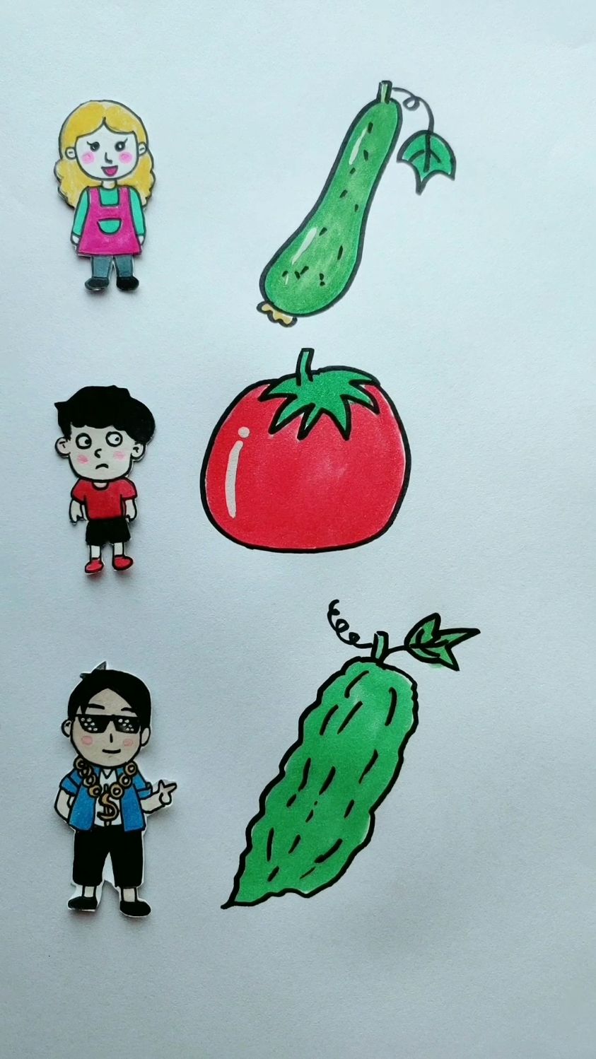 画一家人喜欢吃的蔬菜