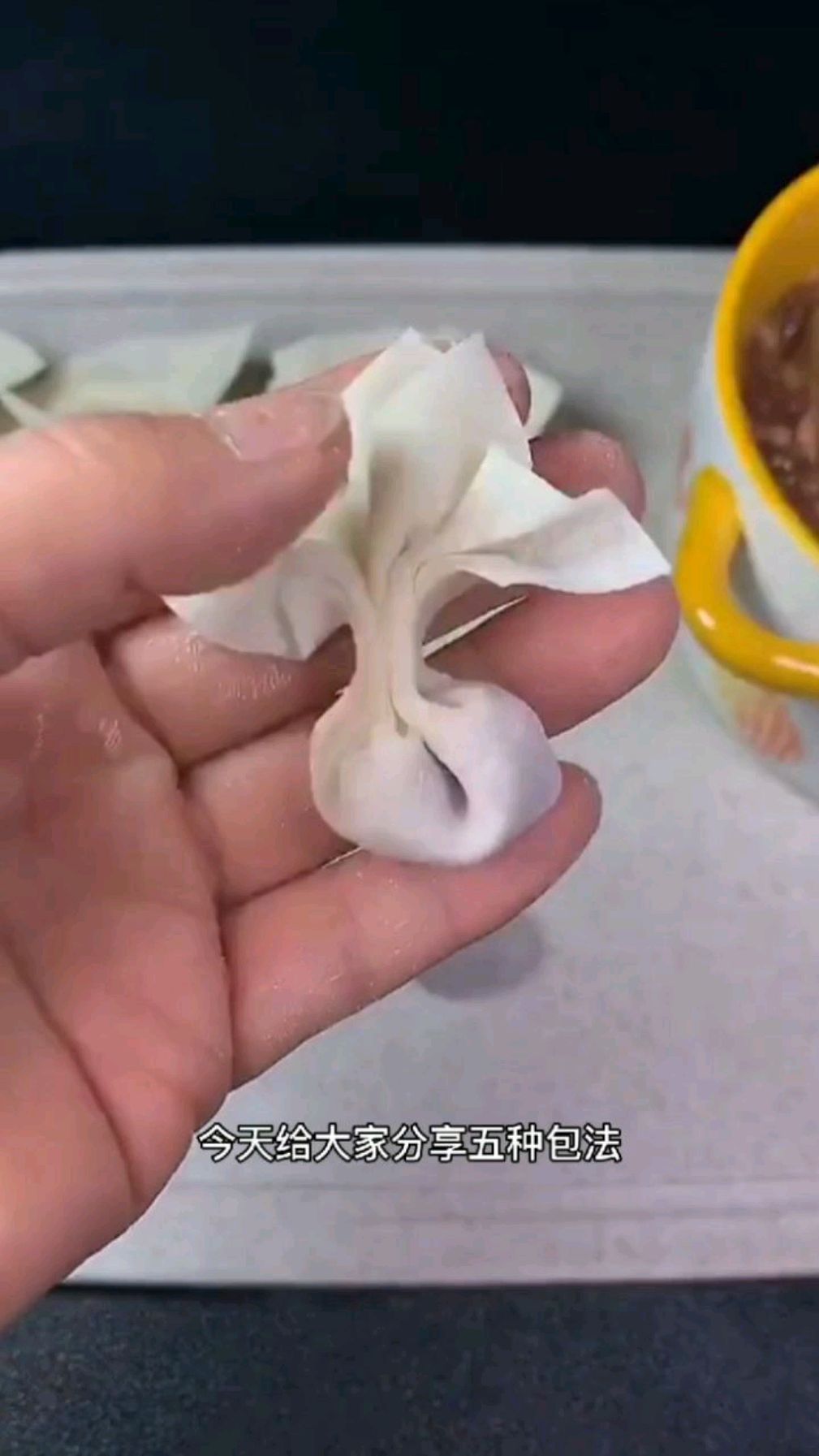 五种馄炖的包法,好看又好吃
