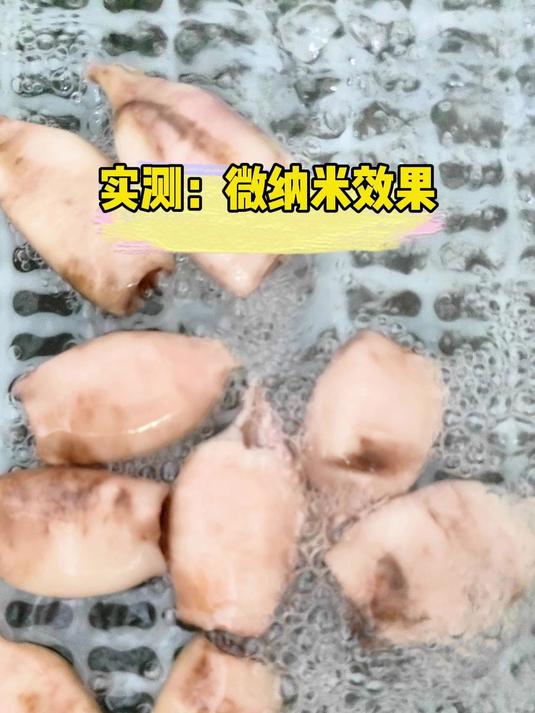 微纳米臭氧水实测!鸡爪冻肉鱿鱼去血灭菌.污水也能脱色