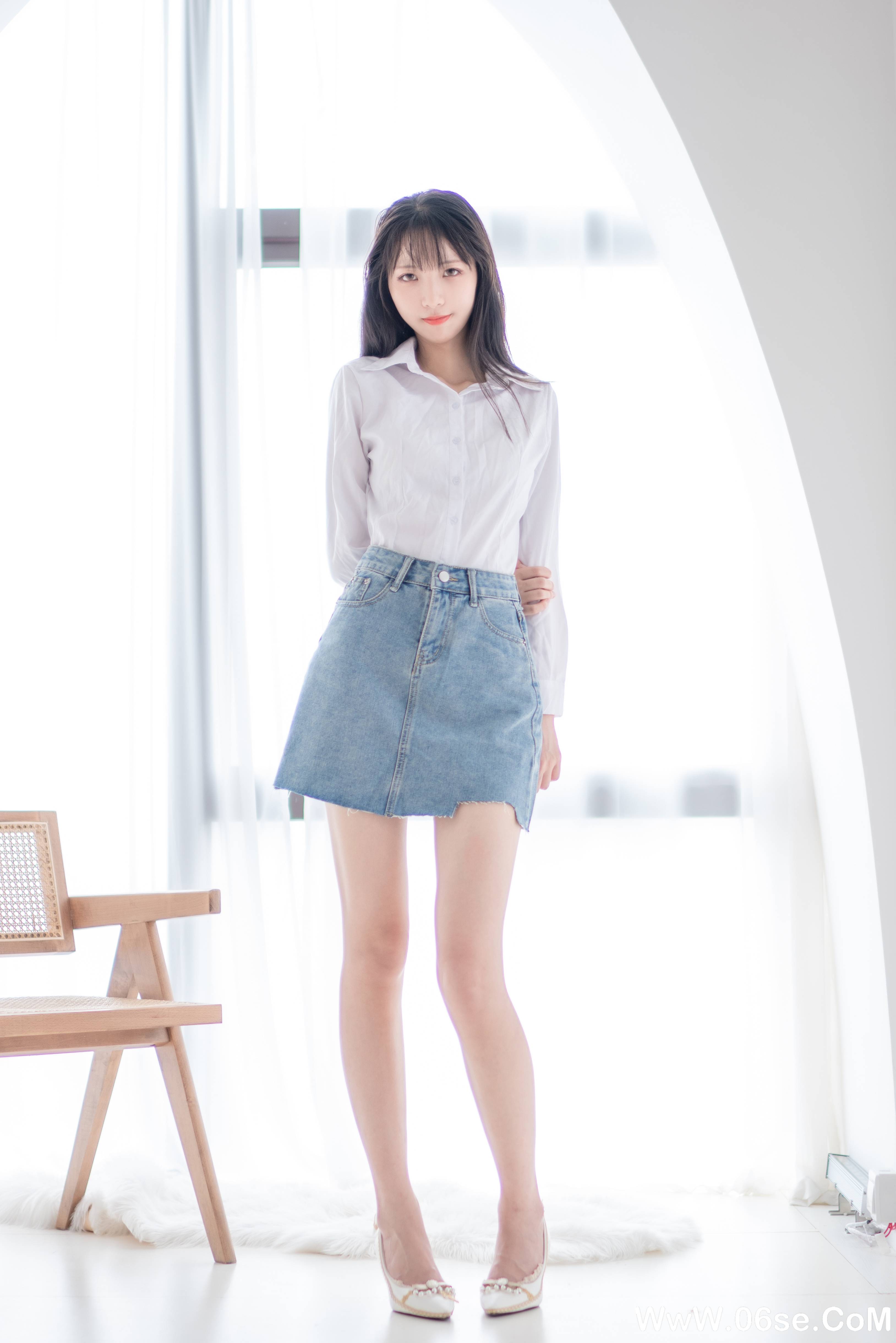 图片[61]-西瓜少女 NO.017 –  衬衫牛仔裙 [61P297M]-六色网