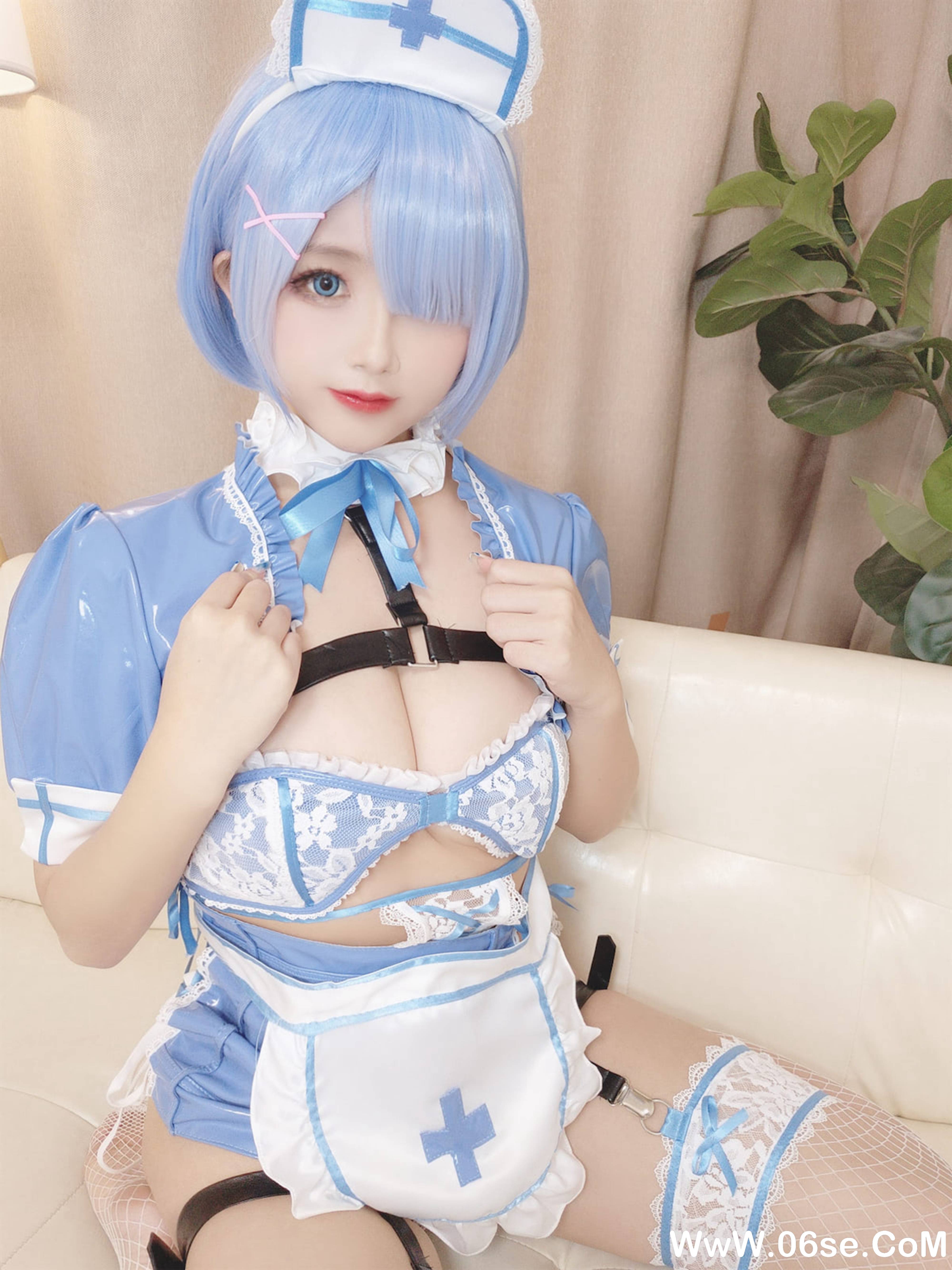 图片[63]-日奈娇 NO.032 — 蕾姆蓝色护士 [88P580M]-六色网