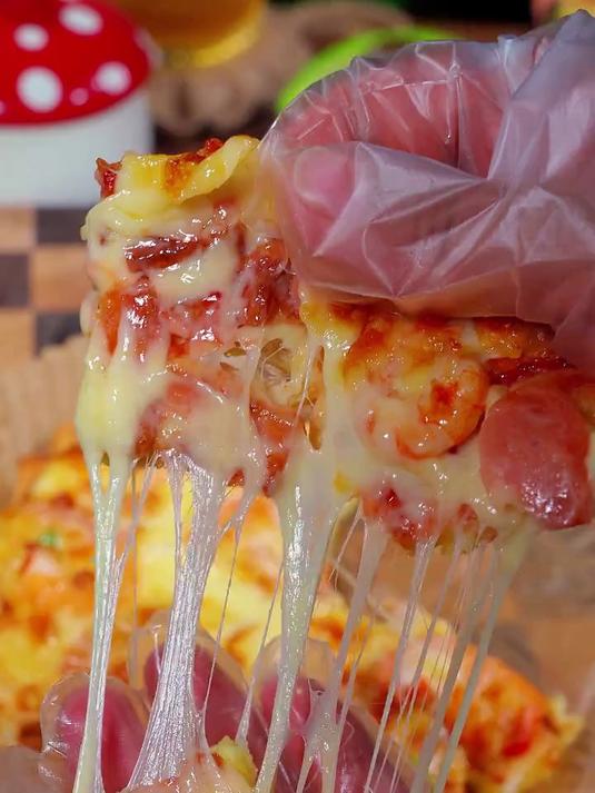 火腿大虾披萨太好吃了