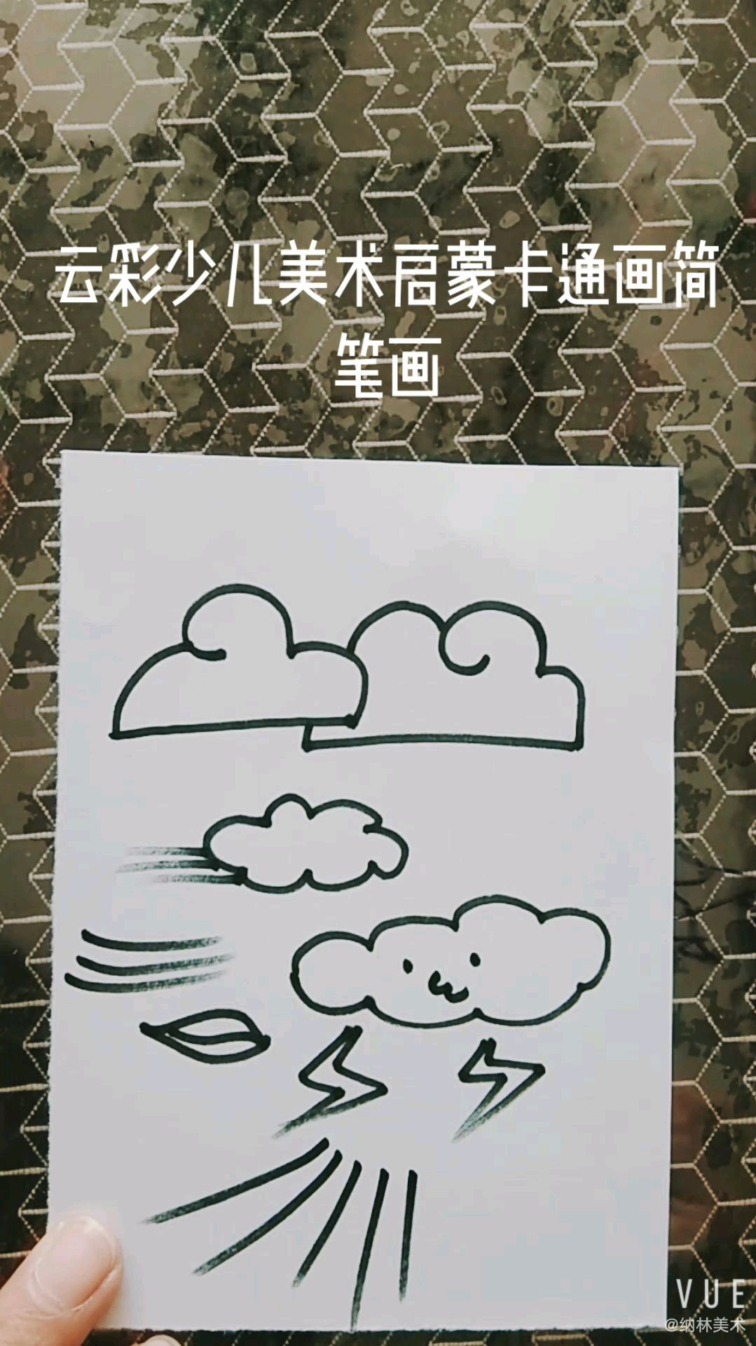 3-6岁简笔画卡通画云彩儿童画闪电来了