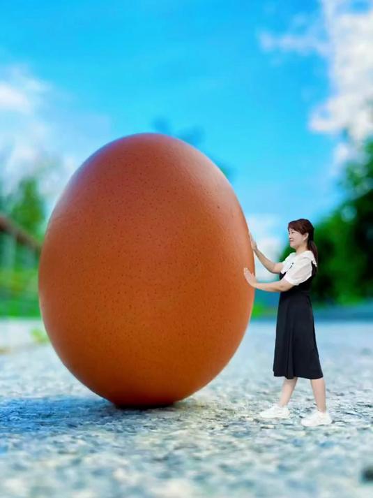 早上没吃完的鸡蛋拍个好玩儿的照片吧