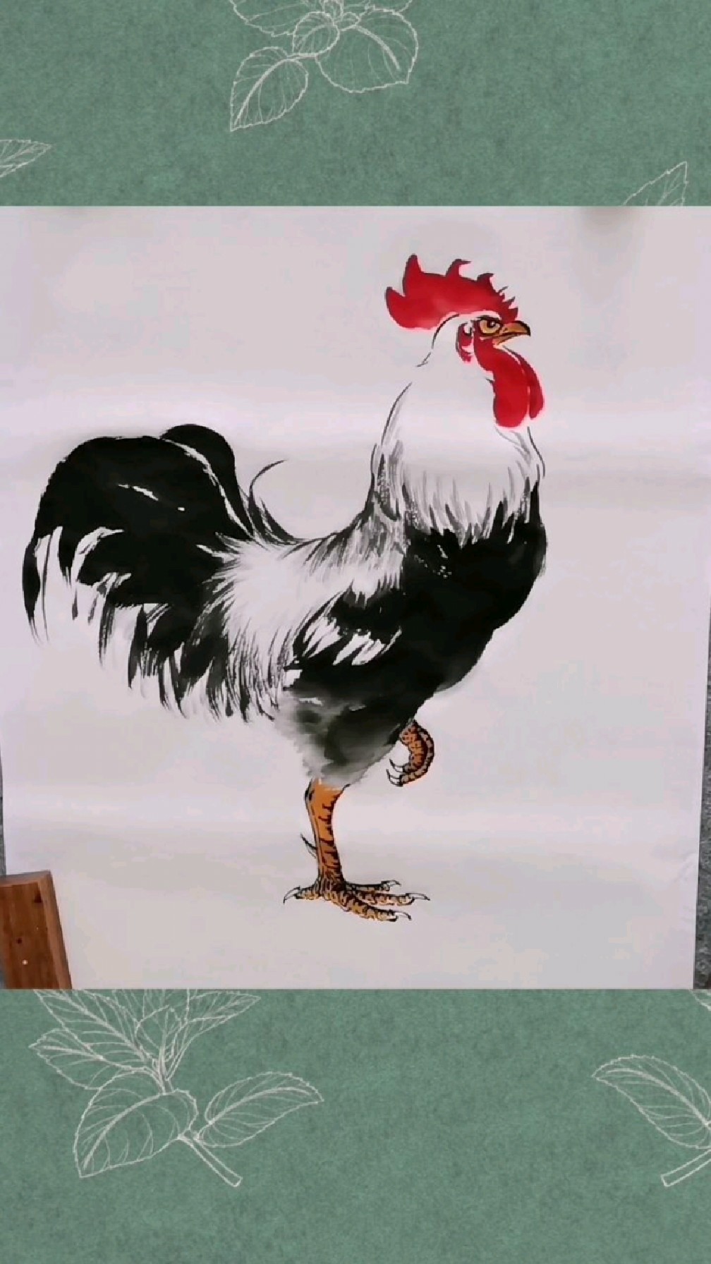 王兴民国画公鸡:金鸡独立