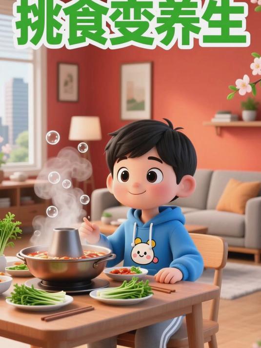 茼蒿涮火锅，春季时令鲜菜