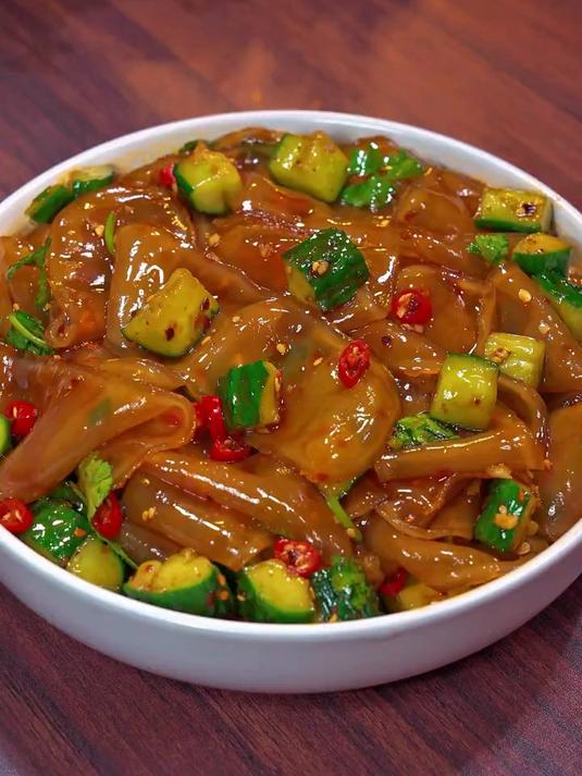 老公点名要吃的凉拌红薯粉皮,酸辣爽口