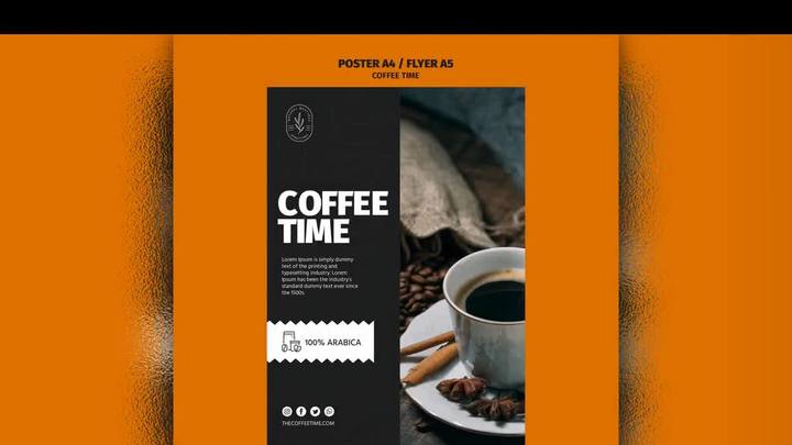 高级感咖啡厅奶茶店海报折页VI设计PSD素材