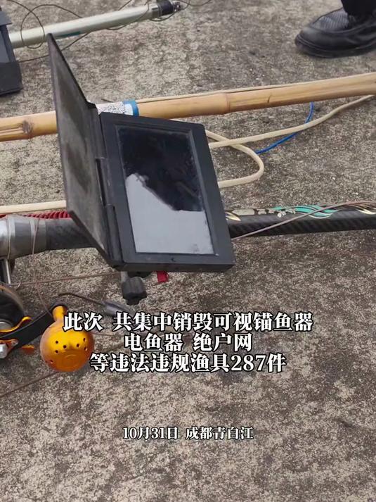 严厉打击非法捕捞，成都青白江集中销毁禁用渔具