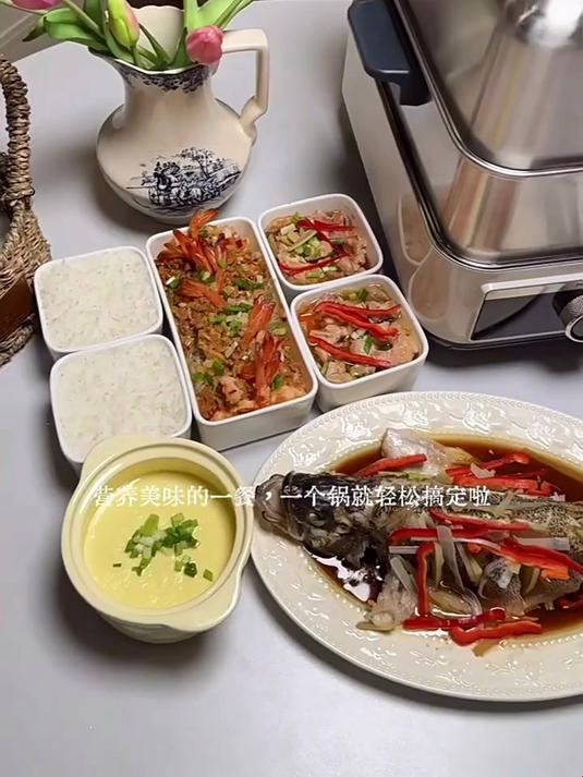 摩飞不锈钢电蒸锅多功能家用三层大容量蒸炖锅全自动预约蒸箱11