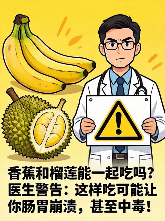 香蕉和榴莲能一起吃吗?医生警告:这样吃可能让你肠胃崩溃,甚至中毒!