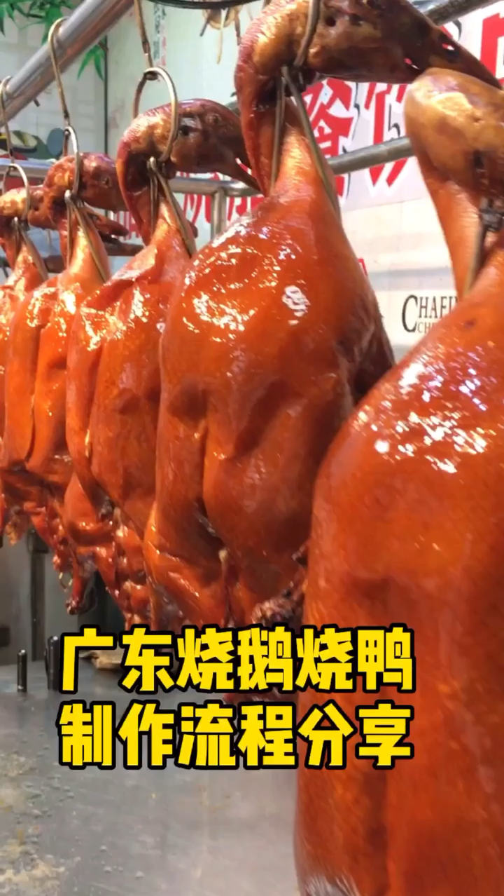 广东烧鹅烧鸭制作流程分享,包含有填酱、缝针、打气等等,干货值得一看