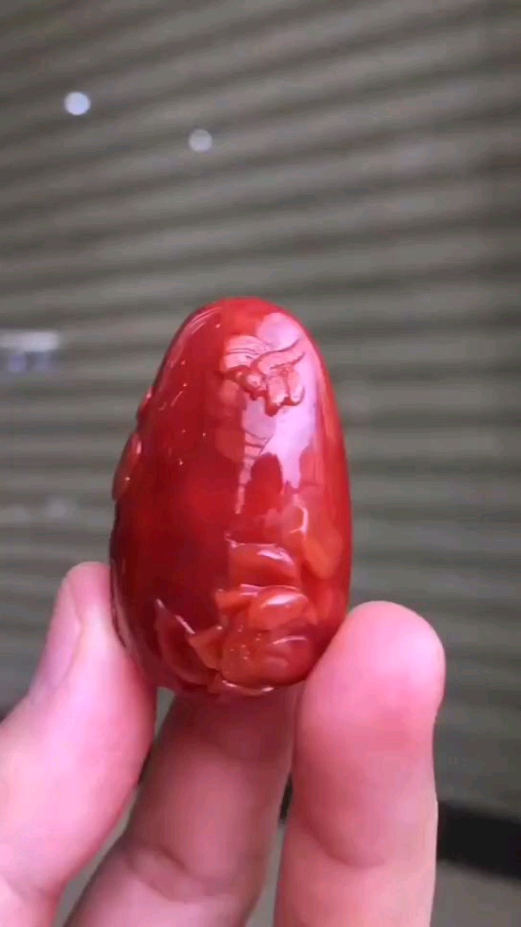 顶级南红玛瑙玉化料苏工雕刻蜻蜓点水鱼游畔。一霎雨声香四散。风飐乱。高低掩映千千万