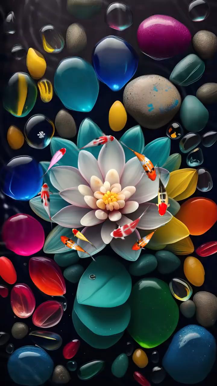九鱼莲转,好运莲莲||#治愈系##动态壁纸#
