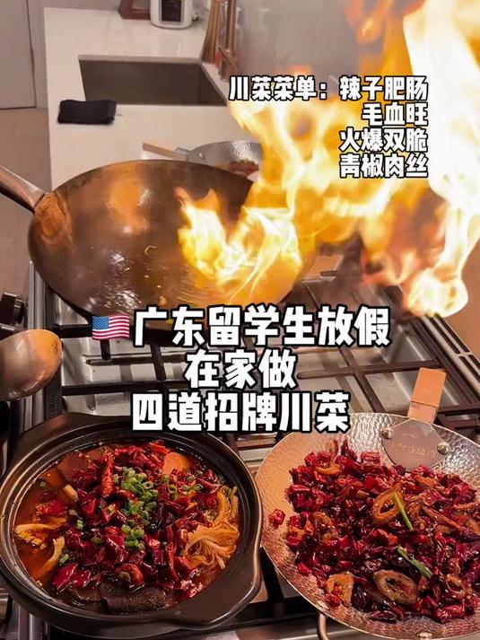 你永远可以相信留子的学习能力!广东留子在家学做川菜