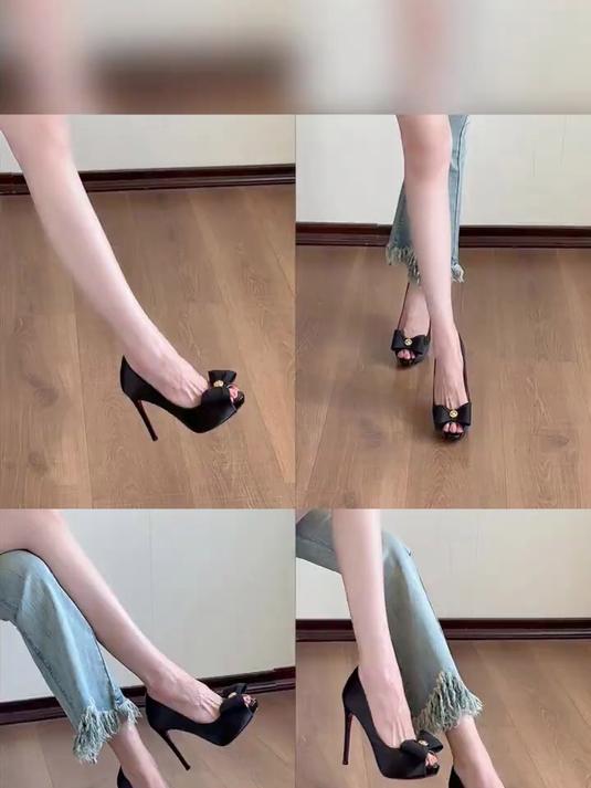 美女感十足的一双高跟 鱼嘴高跟鞋超有魅力