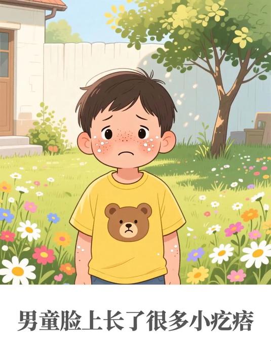 男童脸上长了好多小疙瘩