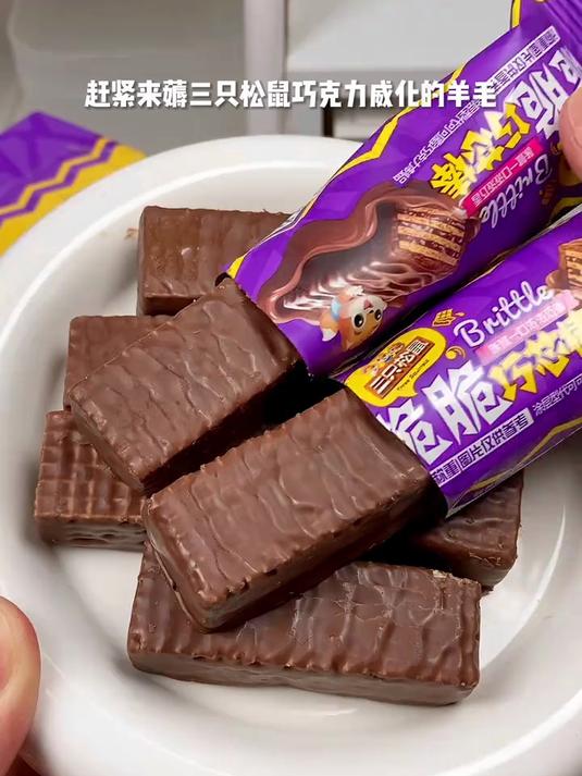三只松鼠 巧克力威化 的大羊毛化饼干 哇又便宜又好吃
