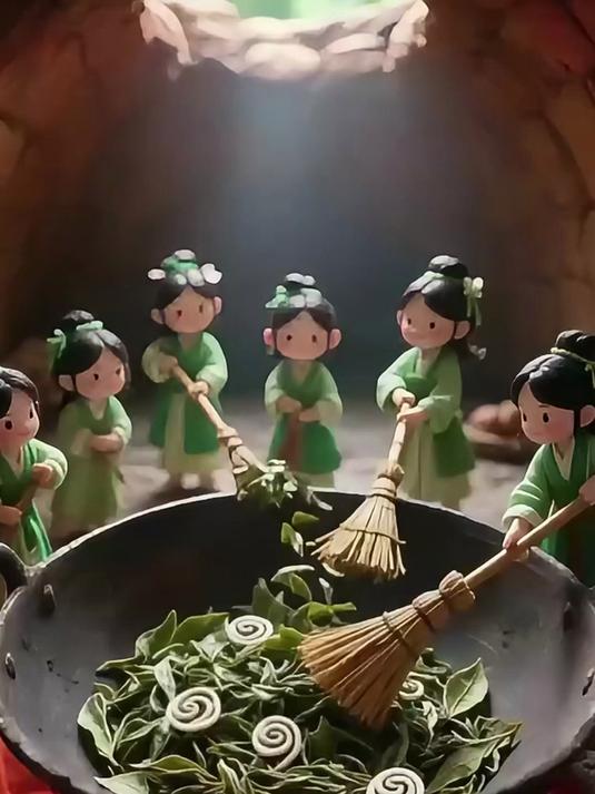 小人国的小可爱们炒茶叶,制作珍珠奶茶喝!