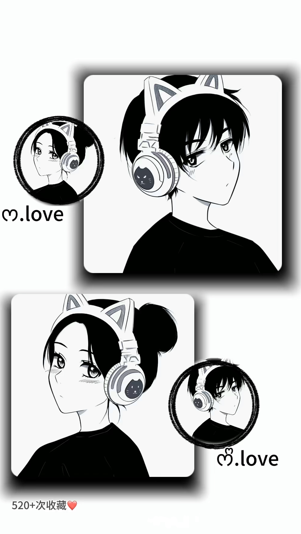 动漫手绘情侣头像