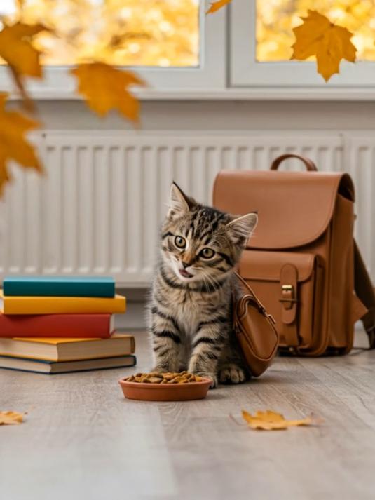 秋季开学季!小猫和书包的可爱午餐时光