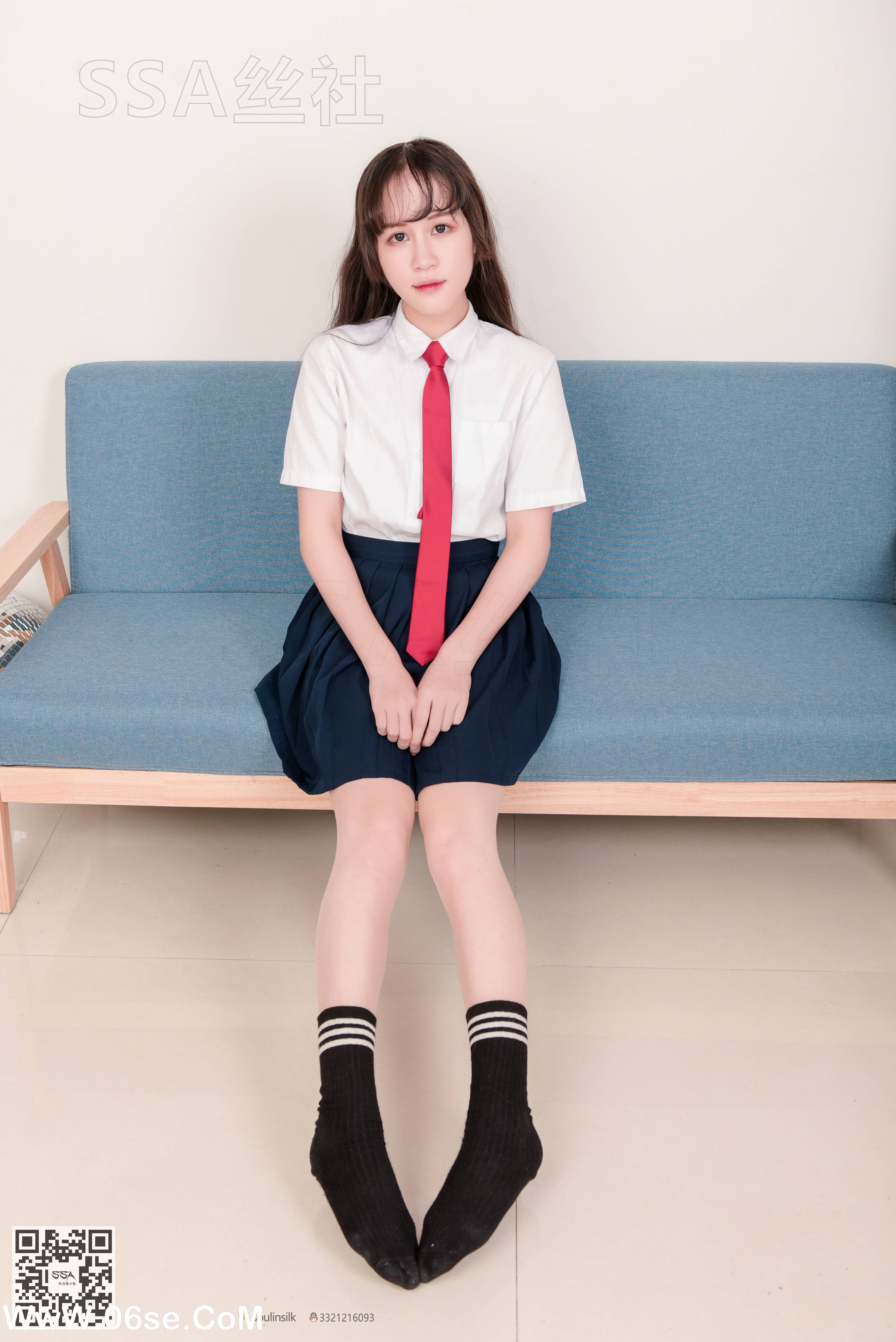 图片[91]-[SSA丝社] NO.141 丹丹 JK制服黑色半膝袜肉丝穿搭示范[133P2.09G]-六色网