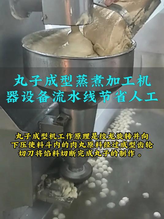 肉丸成型机、牛肉丸子蒸煮流水线、鱼丸成型机