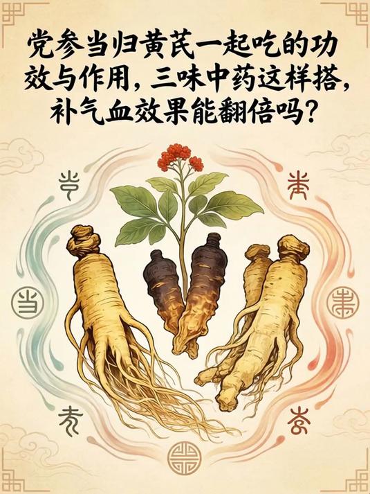 党参当归黄芪一起吃的功效与作用,三味中药这样搭,补气血效果能翻倍吗?