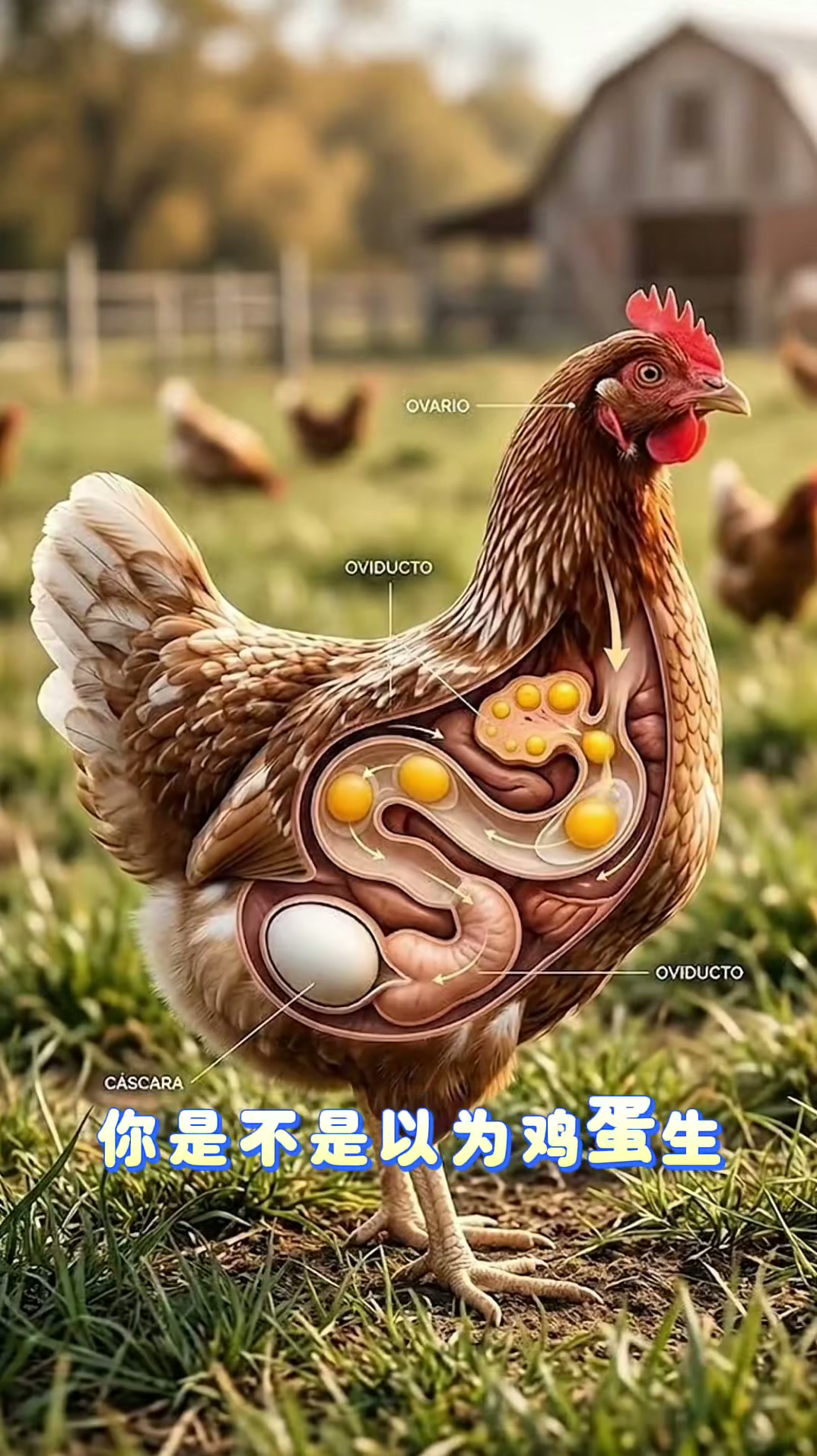 你以为鸡蛋一开始就有壳？母鸡体内真实内部结构，看完长见识了