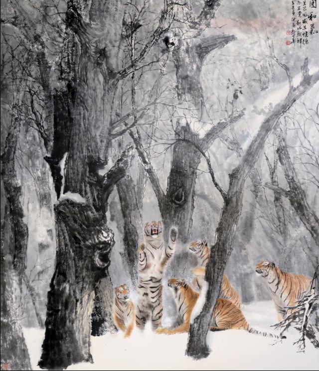葛新华老师中国画,老虎作品欣赏