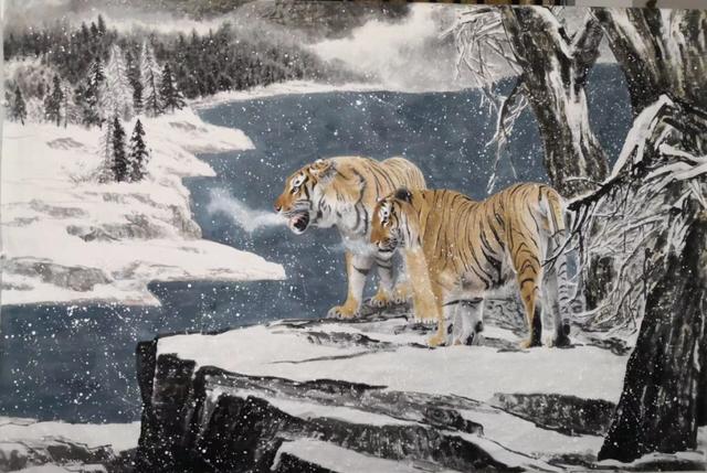 葛新华老师中国画,老虎作品欣赏
