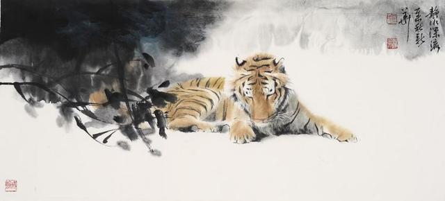 葛新华老师中国画,老虎作品欣赏