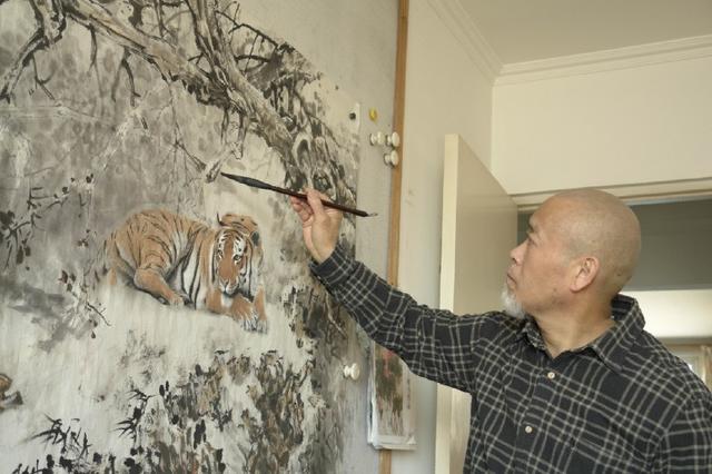 葛新华老师中国画,老虎作品欣赏
