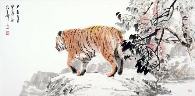 葛新华老师中国画,老虎作品欣赏