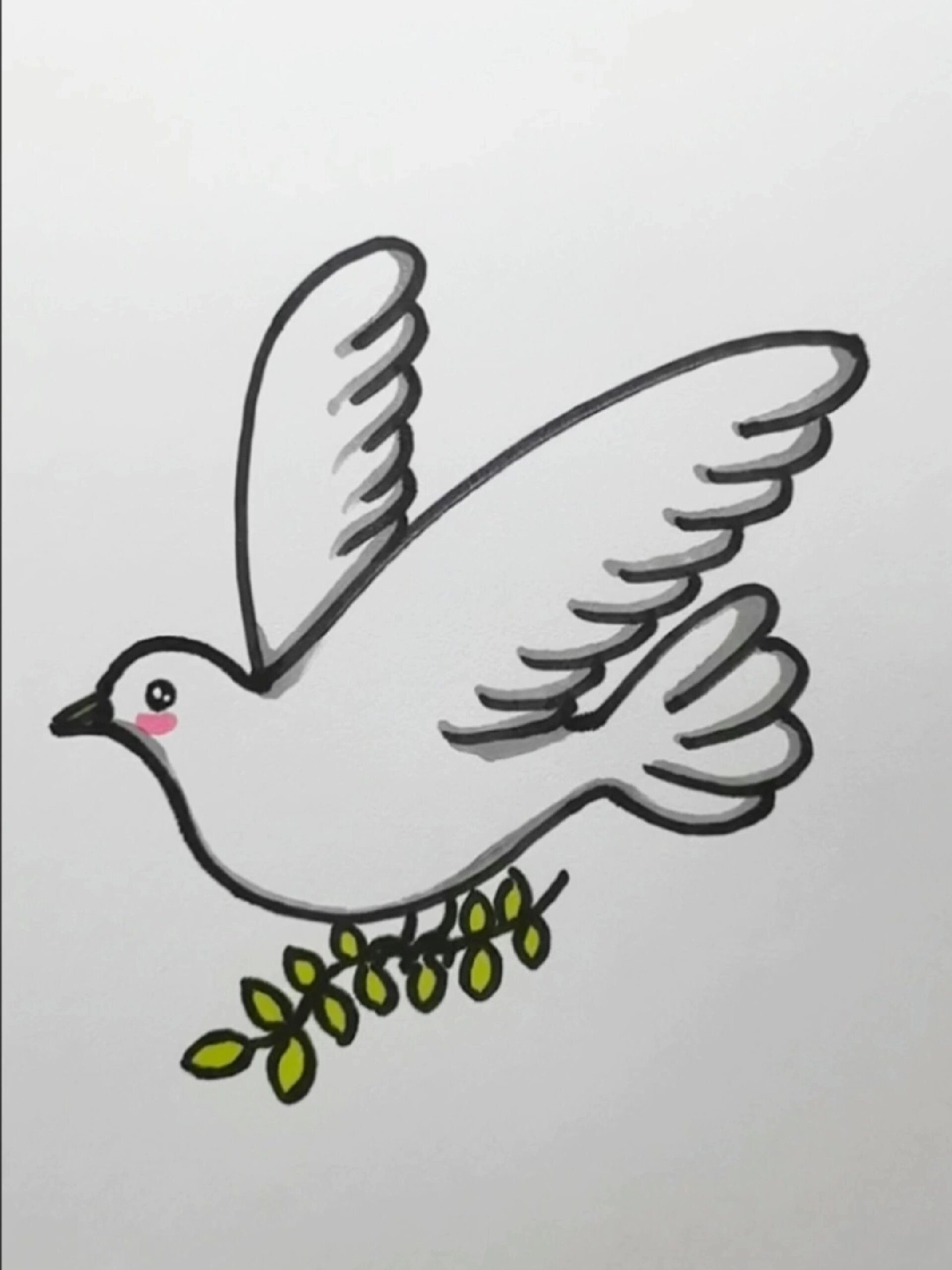 国庆节主题简笔画·和平鸽简笔画