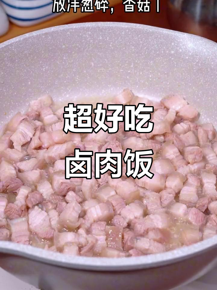 简单几步做出超好吃的卤肉饭，五花肉配香菇洋葱一包料搞定