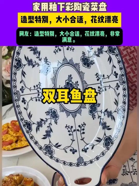 双耳鱼盘设计的太漂亮了关键便宜还很实用