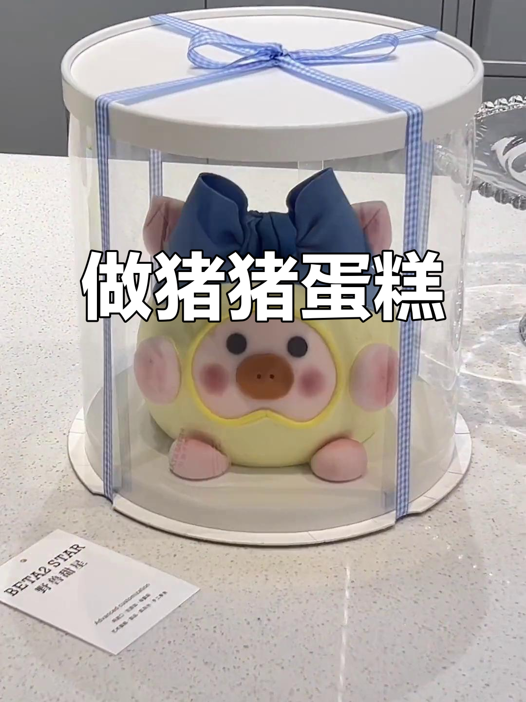 猪猪蛋糕装饰大作战，可爱蝴蝶结和竹签固定教程