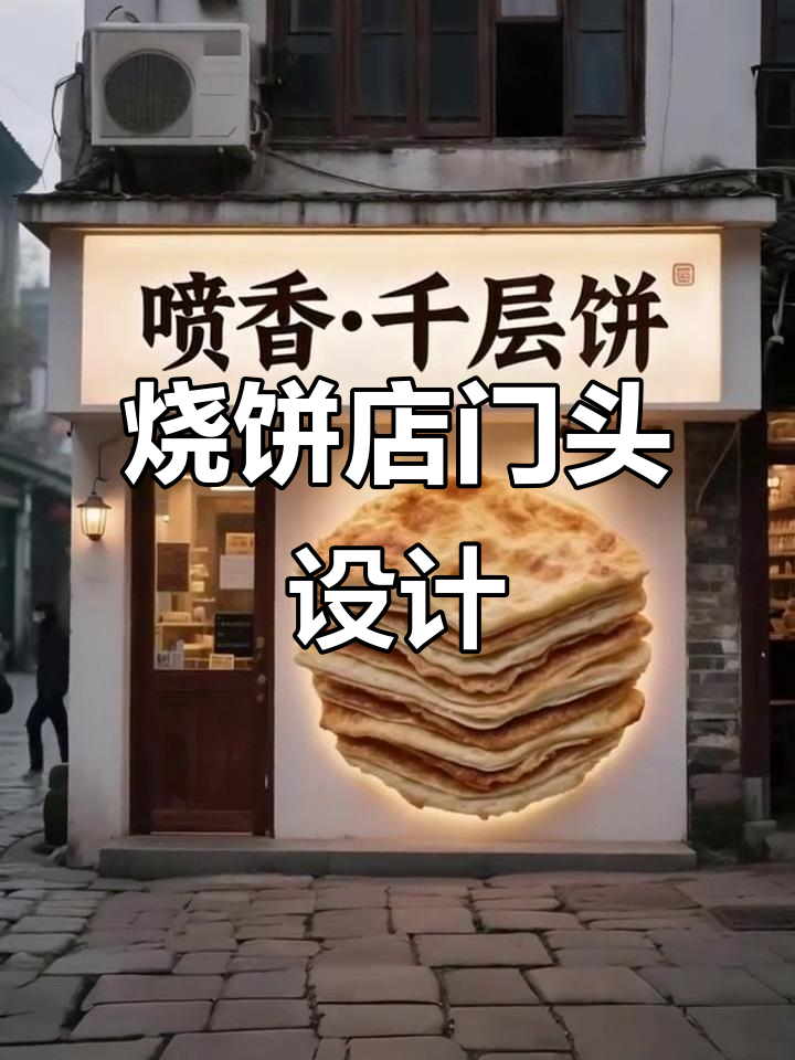 烧饼店门头设计创意，卡通吉祥物打造独特品牌形象