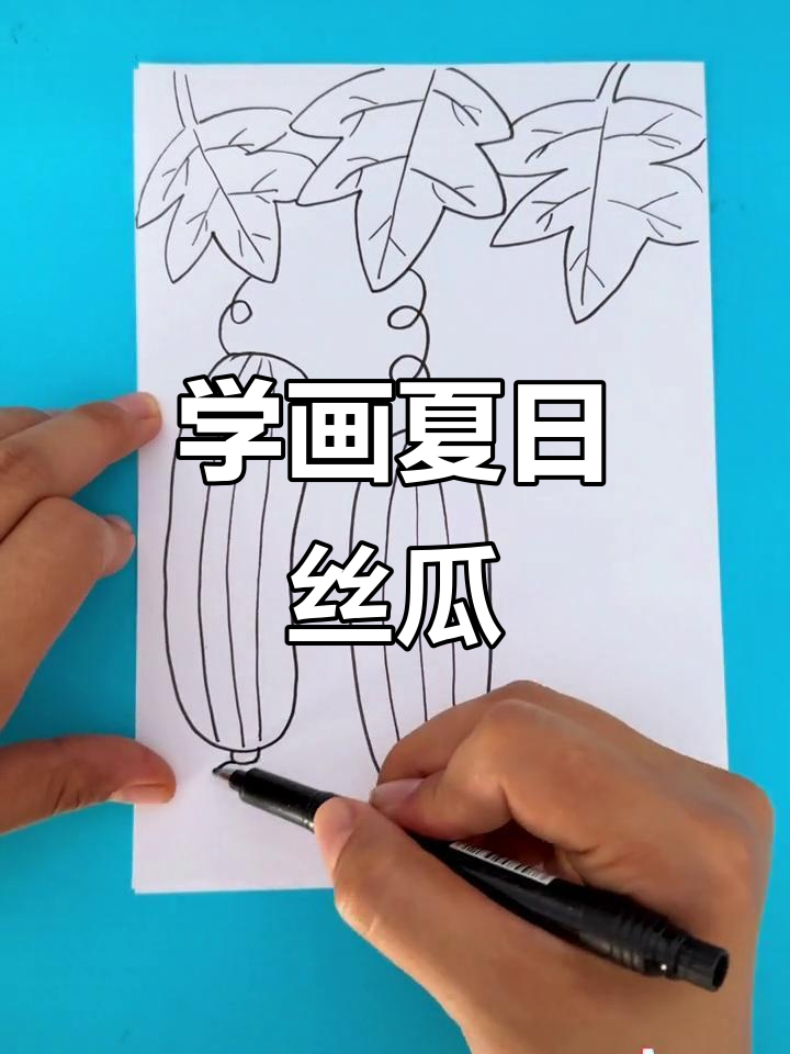 轻松学画丝瓜,夏季创意简笔画教程