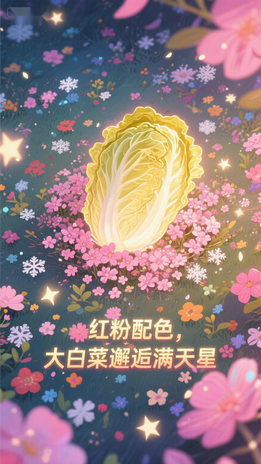 红粉配色大白菜邂逅满天星