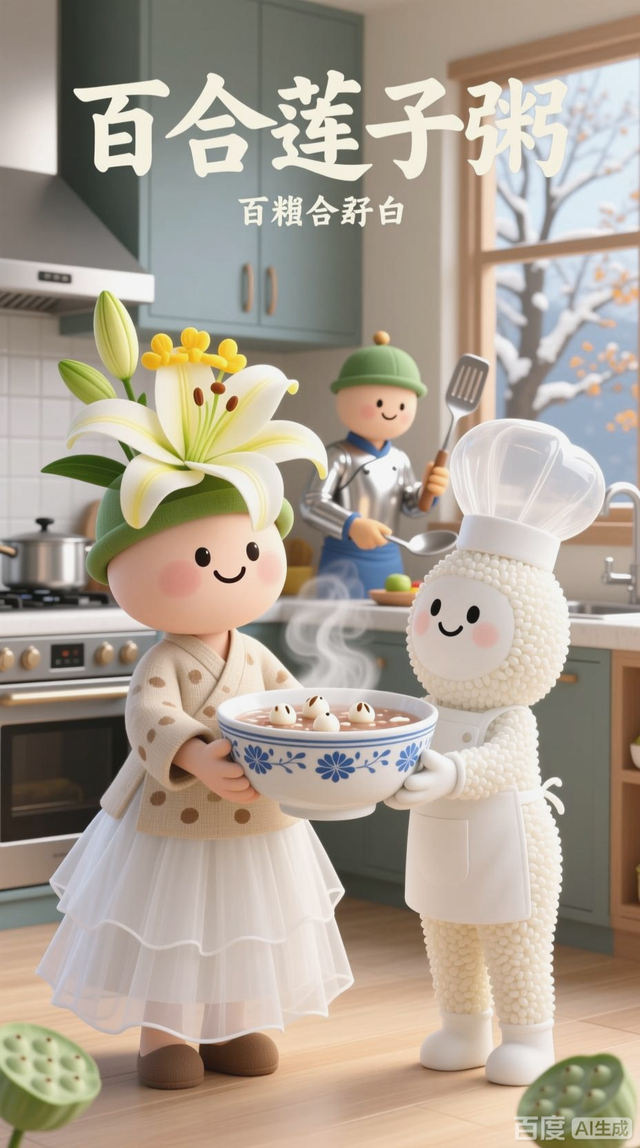 百合莲子粥，滋阴润肺宁心神