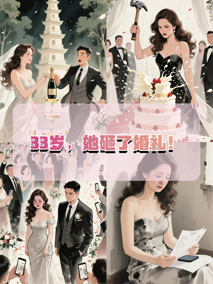 33岁生日当天，她亲手砸了自己的婚礼蛋糕