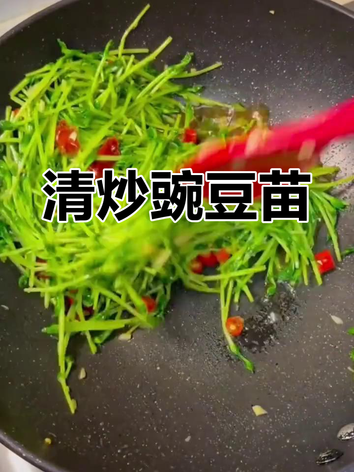 新鲜豌豆苗清炒,简单又营养的家常美味