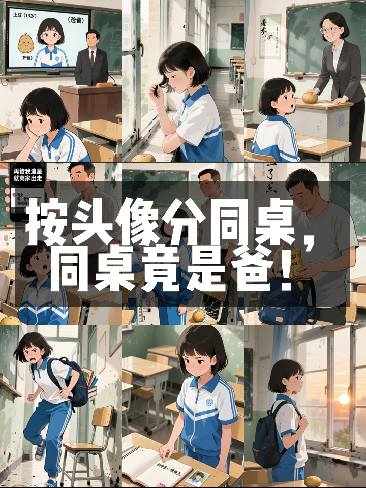 按头像分同桌,土豆的同桌竟是自己爸爸!