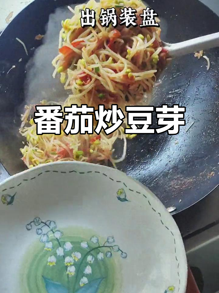 西红柿炒豆芽,酸甜爽口又下饭!