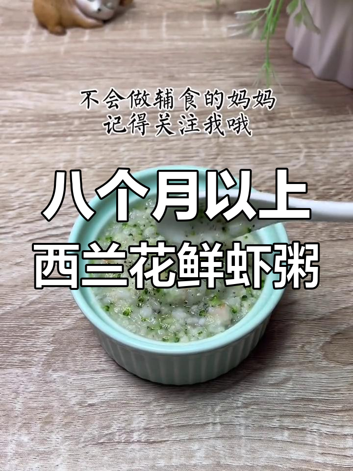 西兰花鲜虾粥,宝宝挑食也能吃一碗