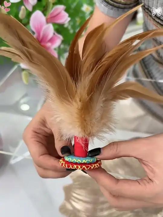 传统手工鸡毛毽子 传统手工鸡毛毽子,一针一线鸡毛毽儿,大公鸡羽毛毽儿。