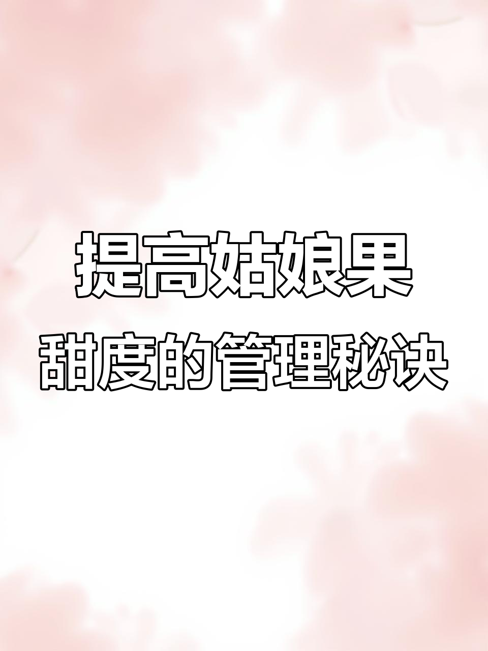 姑娘果种植技巧:如何提高甜度与管理方法